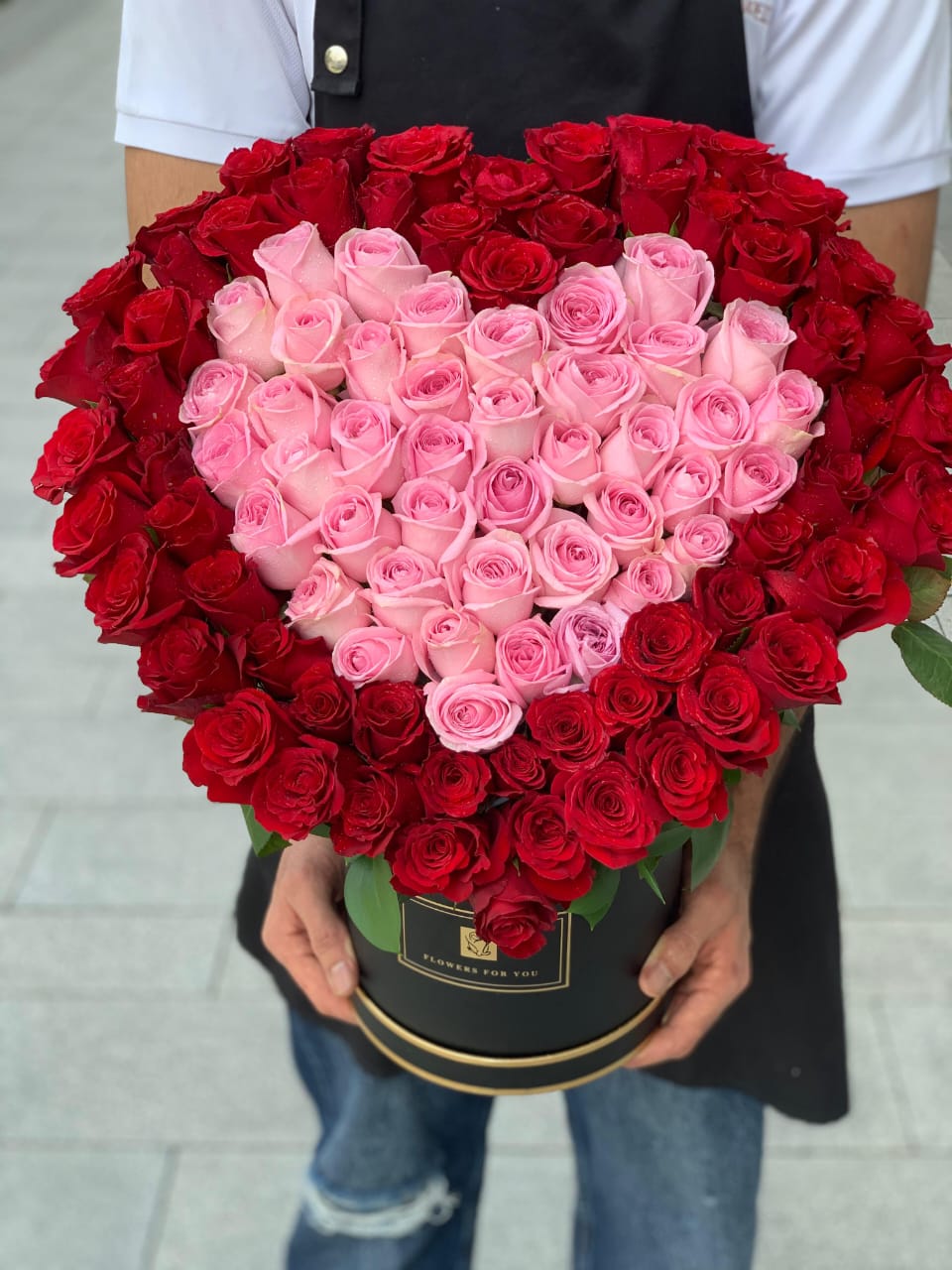 101 Mix Rose Heart Bouquet Arrangment