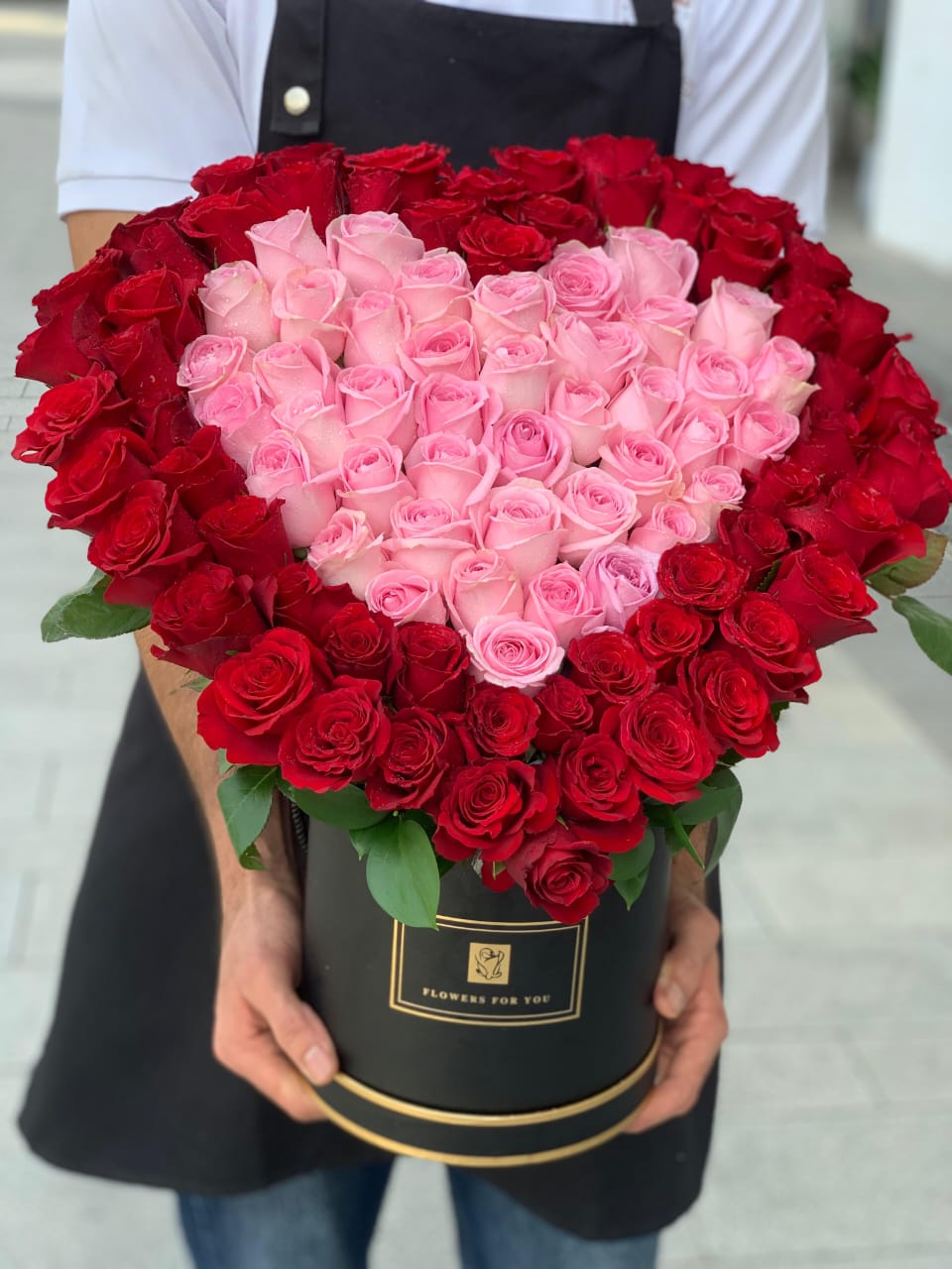 101 Mix Rose Heart Bouquet Arrangment