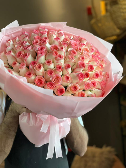 101 jumilia Roses Pink Round Wrapping