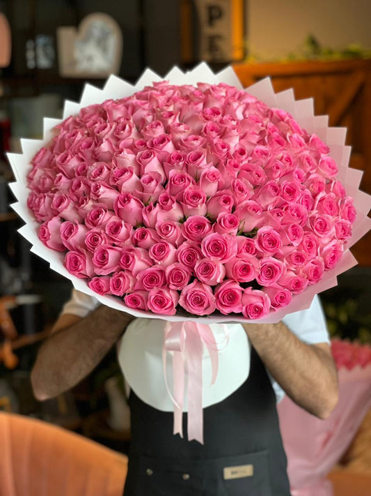 151 Pink Revival Roses White Warapping