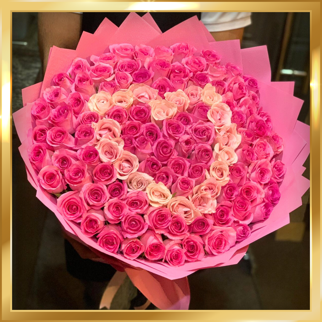 101 Pink Revival Roses Bouquet