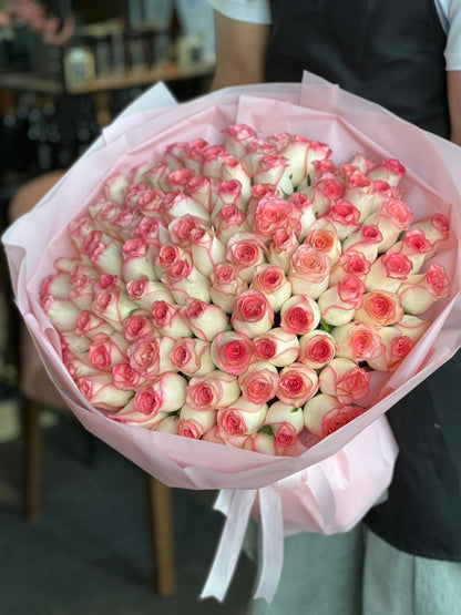 101 jumilia Roses Pink Round Wrapping