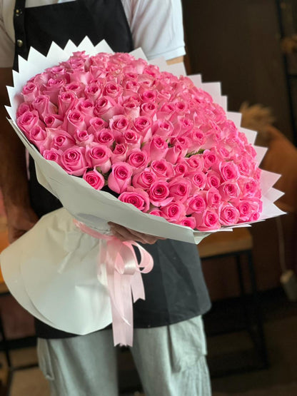 151 Pink Revival Roses White Warapping