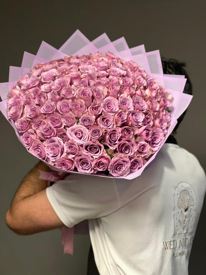 101 Purple Roses Purple Wrapping