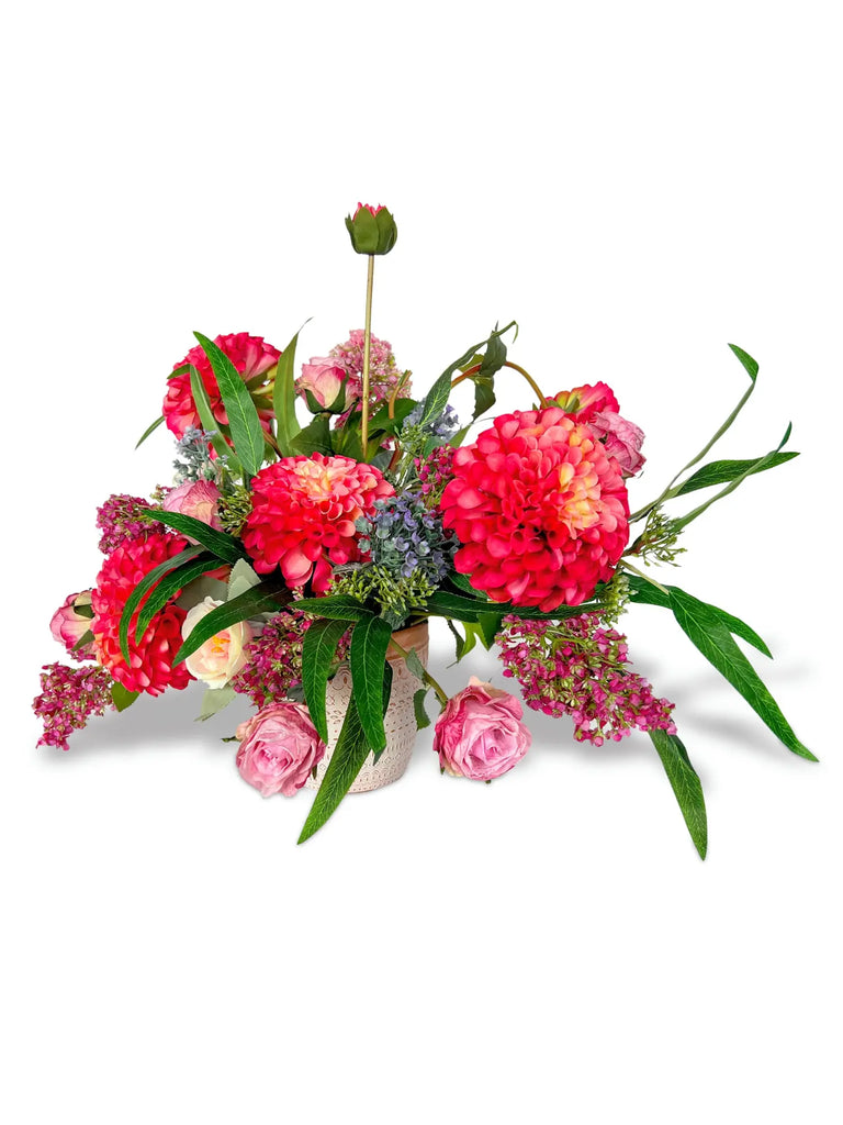 Salmon Pink Artifical Vases - Wed and Wed Flowers LLC