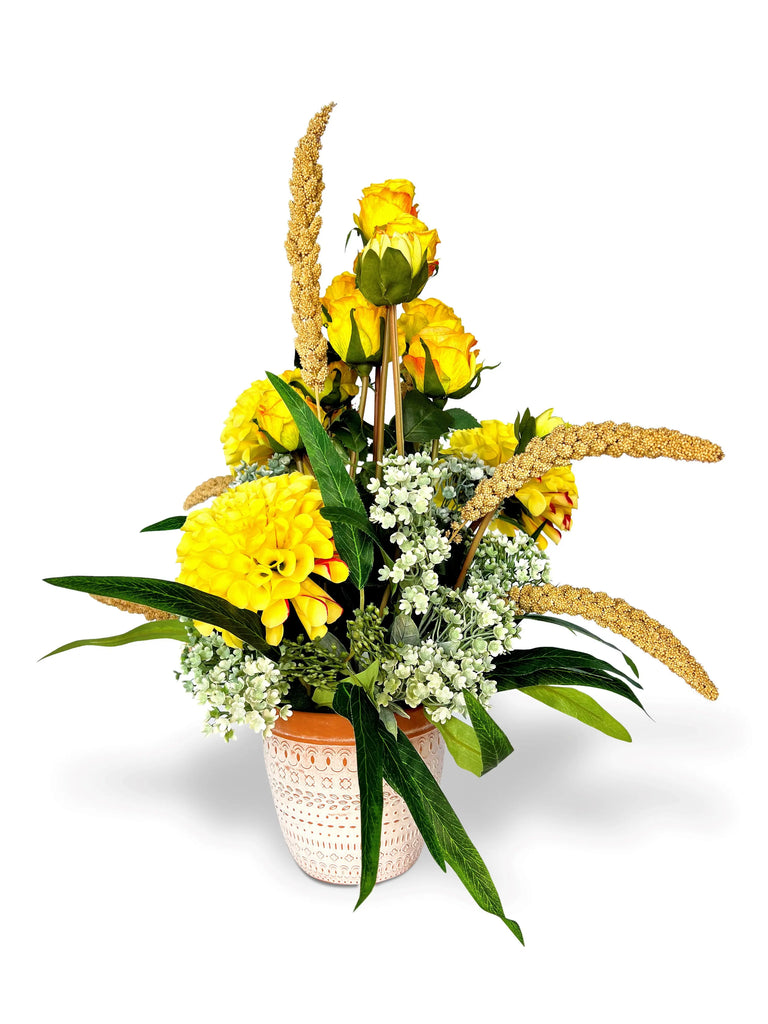 Charming Yellow Artificial Vases - Wed and Wed Flowers LLC