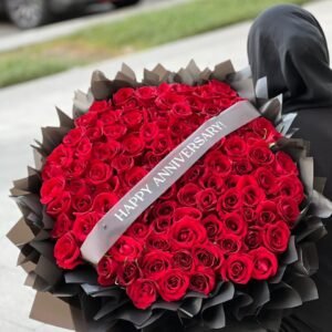 101 Red Roses Special Wrapping With Belt