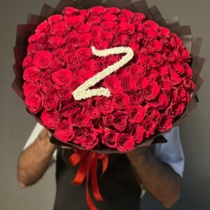 101 Red Roses Black Wrapping Letter