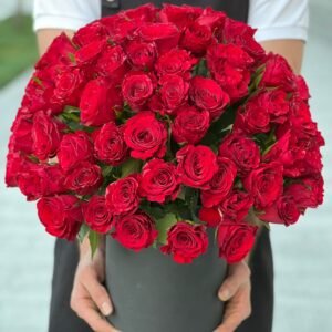 101 Red Rose Black Box Arrangment